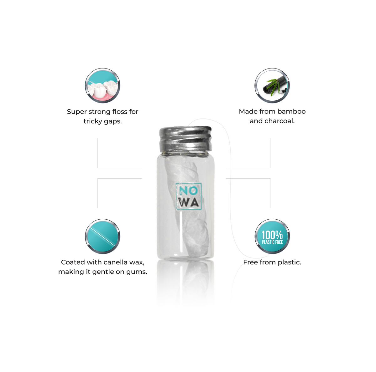 plastic free dental floss refill bamboo charcoal